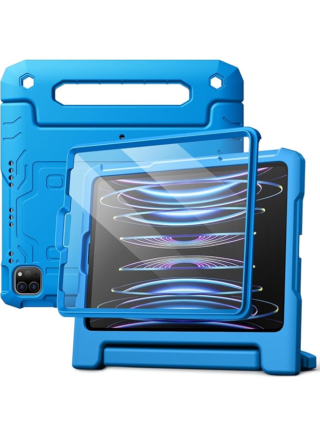 Jetech Kids Case For Ipad Pro 11 Inch 2022 2021 2020 2018 Model Ipad Air 5 4 10.9-Inch With Built-In Screen Protector Shockproof Full-Body Handle Stand Tablet Protective Cover Blue - Image 1