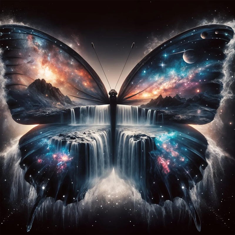 croshom Diamond Art Kits for Adults - Butterfly Diamond Painting Kits for Adults Beginners, Full Drill Diamonds Art Painting Crafts for Home Wall Decor 13.8x13.8in, Landscape - Image 1