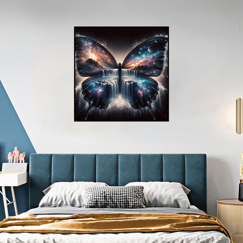 croshom Diamond Art Kits for Adults - Butterfly Diamond Painting Kits for Adults Beginners, Full Drill Diamonds Art Painting Crafts for Home Wall Decor 13.8x13.8in, Landscape - Image 3