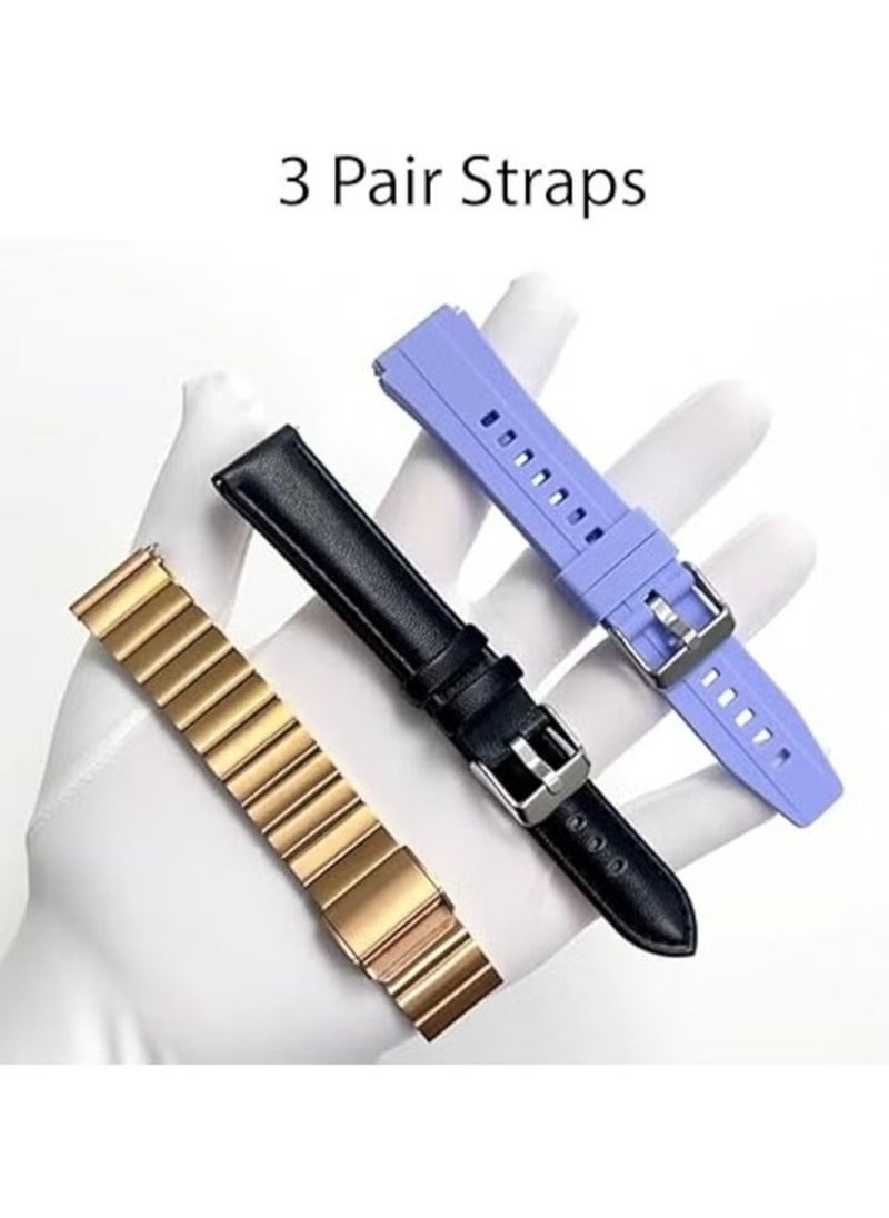 Haino Teko RW43 Round Shape AMOLED Smart Watch for Ladies | Stylish Rose Gold Bracelet, 3 Interchangeable Straps, Fitness Tracker, Heart Rate Monitor, Sleep Tracker, IP68 Waterproof, Bluetooth Call, Compatible with iPhone & Android | Gold – Elegant Design with Advanced Features for Health Monitoring, Smart Notifications, and All-Day Comfort. Perfect for Fashion-Forward Women. - Image 2