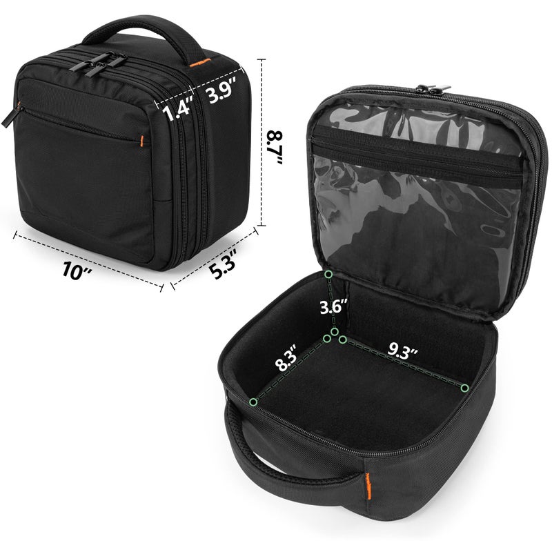 CURMIO Double Layers Projector Case, Mini Projector Carrying Bag Compatible for DR.J Professional and QKK Mini Projector, Black - Image 5
