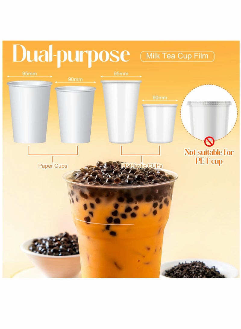 NIBEMINENT Cup Sealing Film, Clear Sealer Film 90-95 mm 4400 Cups Bubble Tea for Pp Plastic and Paper Machine 2 Rolls  - Image 4