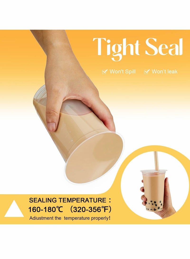 NIBEMINENT Cup Sealing Film, Clear Sealer Film 90-95 mm 4400 Cups Bubble Tea for Pp Plastic and Paper Machine 2 Rolls  - Image 3