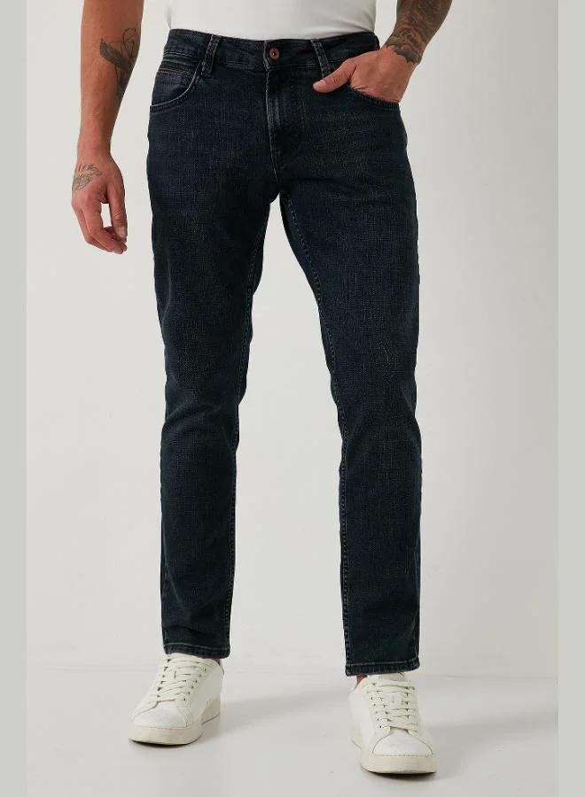 بوراتي جينز بوراتي قطن بقصة عادية وخصر عادي وساق مستقيمة للرجال