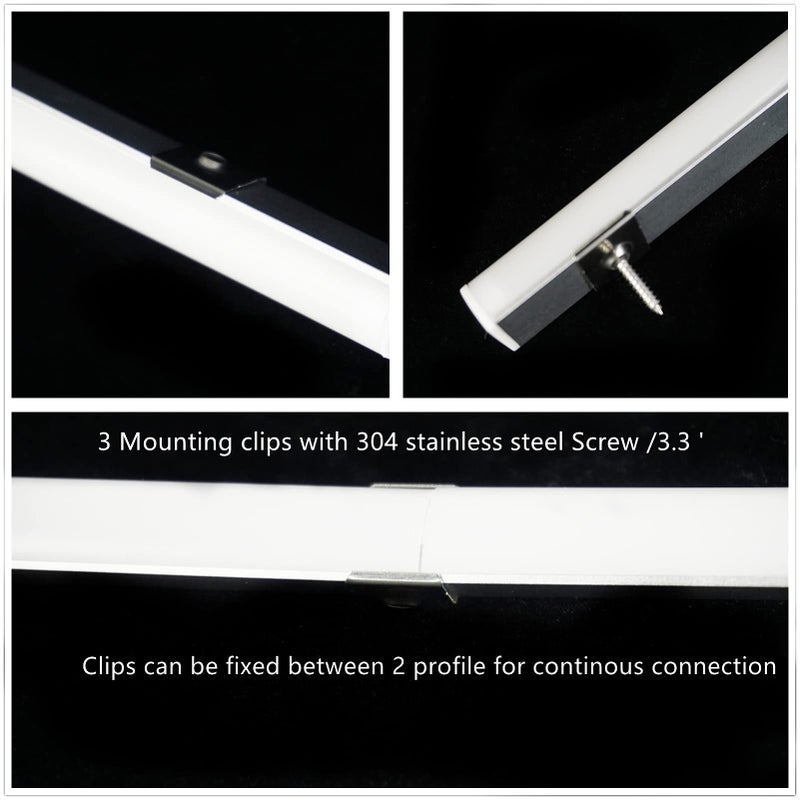 THMOOTHER 20-Pack 3.3FT 1Meter V Shape LED Strip Aluminum Channel Diffuser System, Extruded Alu Track Milky Cover with Corner Connector and Mounting Kit,Easy Cut and Installed Curved Lens Profile - Image 3