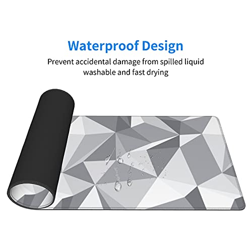 Echoserein Grey Geometric Gray Gaming Mouse Pad Large XL Desk Mat Abstract Long Extended Pads Big Mousepad for Home Office Decor Accessories - Image 4