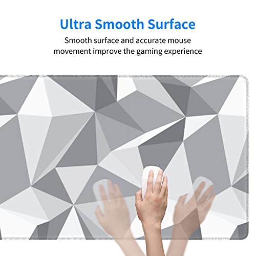 Echoserein Grey Geometric Gray Gaming Mouse Pad Large XL Desk Mat Abstract Long Extended Pads Big Mousepad for Home Office Decor Accessories - Image 5
