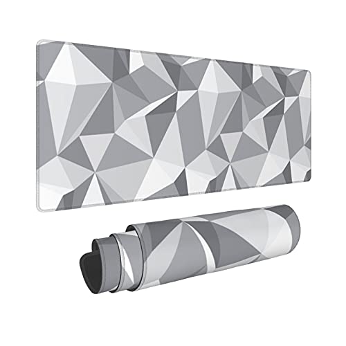 Echoserein Grey Geometric Gray Gaming Mouse Pad Large XL Desk Mat Abstract Long Extended Pads Big Mousepad for Home Office Decor Accessories - Image 1