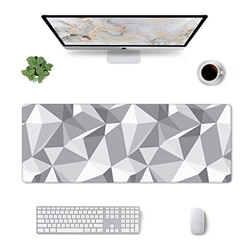 Echoserein Grey Geometric Gray Gaming Mouse Pad Large XL Desk Mat Abstract Long Extended Pads Big Mousepad for Home Office Decor Accessories - Image 2