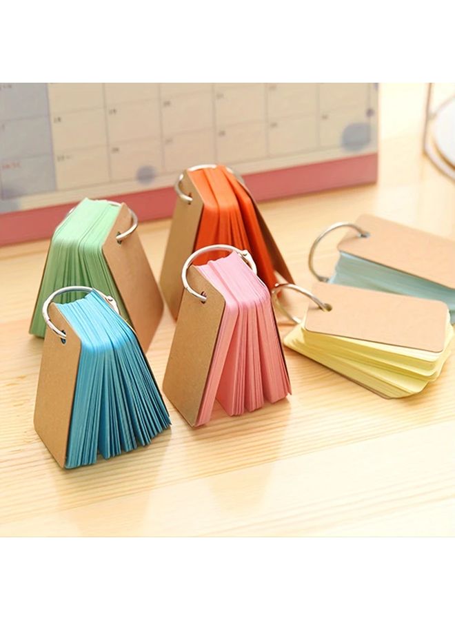 6 علبة 300 ورقة بطاقات فهرسية متعددة الألوان مع حلقات لربط الحلقة للتعلم والاصنعها بنفسك - Image 2