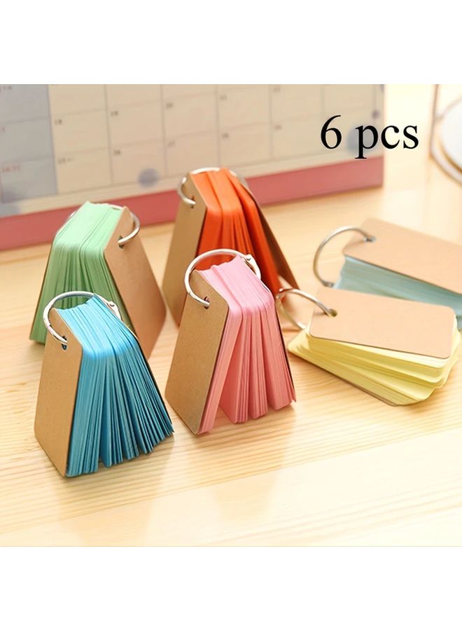 6 علبة 300 ورقة بطاقات فهرسية متعددة الألوان مع حلقات لربط الحلقة للتعلم والاصنعها بنفسك - Image 1