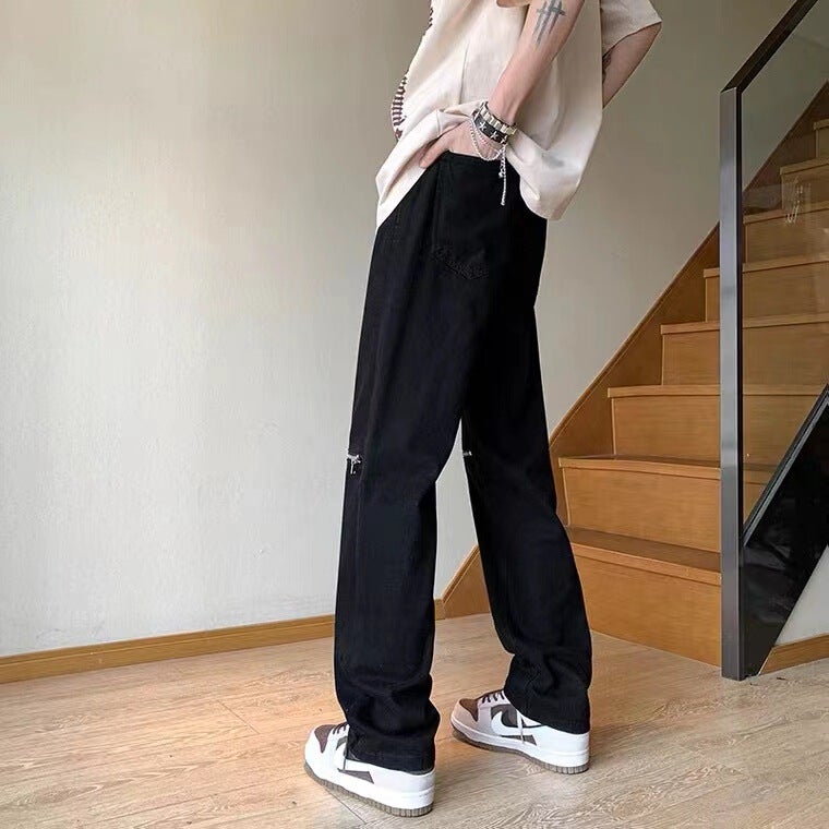Unisex Classic Denim Jeans Loose Fit Daily Outdoor Wear - Image 5