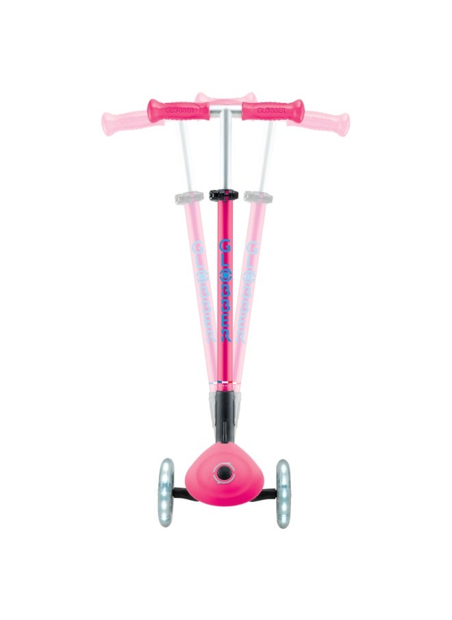 GLOBBER - Globber Primo Foldable Plus Lights 3-wheel Kick Scooter in Fuchsia - Image 1