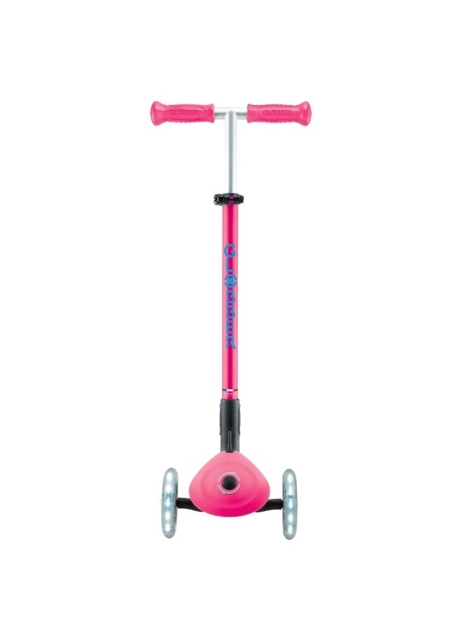 GLOBBER - Globber Primo Foldable Plus Lights 3-wheel Kick Scooter in Fuchsia - Image 1