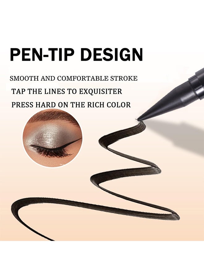 ميوزك فلاور قلم كحل كاجال عيون ساحرة مكياج كحل قلم مقاوم للماء طويل الأمد مقاوم للتلطخ دليل على قلم تحديد العيون ملمس ناعم قلم تحديد طويل الأمد # أسود - Image 2