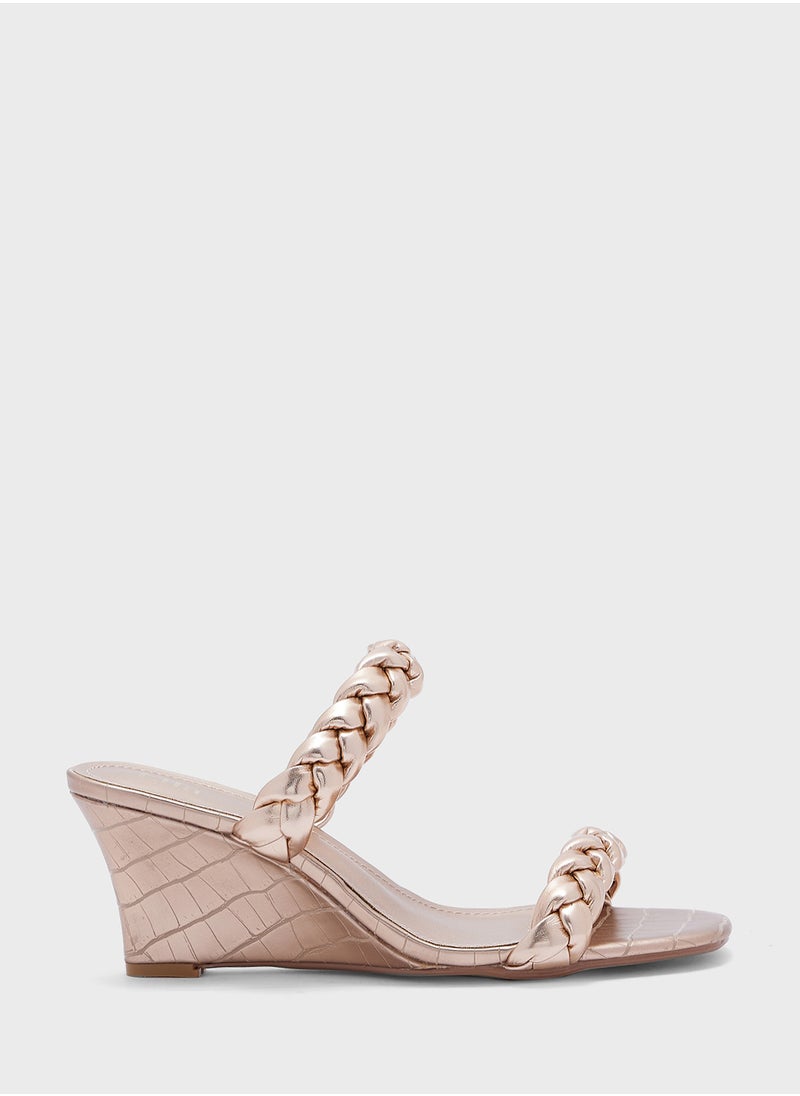 ELLA Braided Double Strap wedge Sandal  - Image 1
