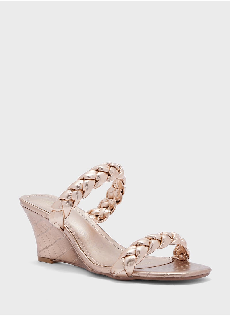 ELLA Braided Double Strap wedge Sandal  - Image 2