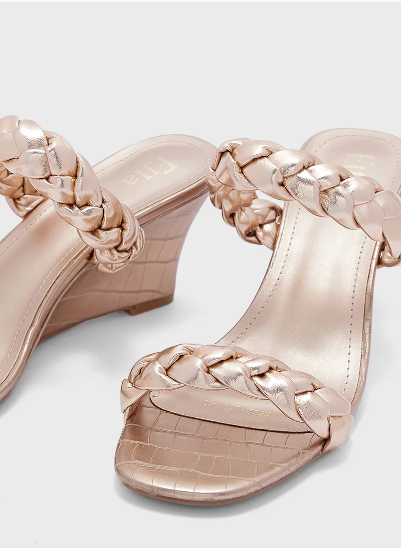 ايلا Braided Double Strap wedge Sandal