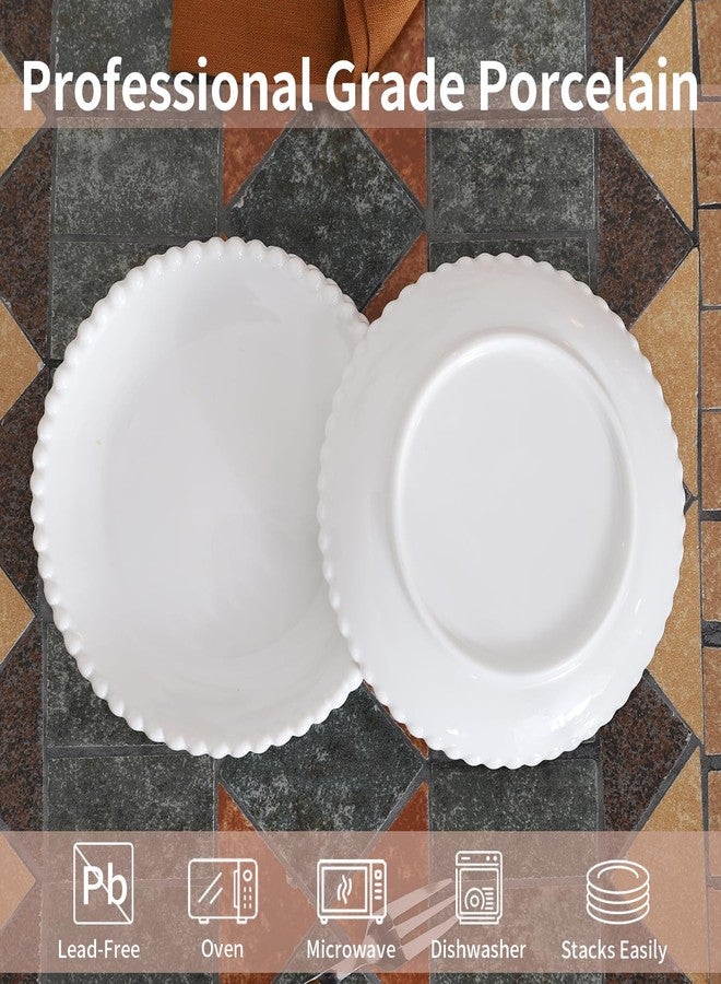 OMAYKEY 5.5 Inch Round Appetizer Plates, Salad Plates Set, Ceramic Small Dessert Plates, Serving Plates for Cake, Snacks, Side Dish, Sushi - Microwave, Oven, Dishwasher Safe, Set of 12, White - Image 4