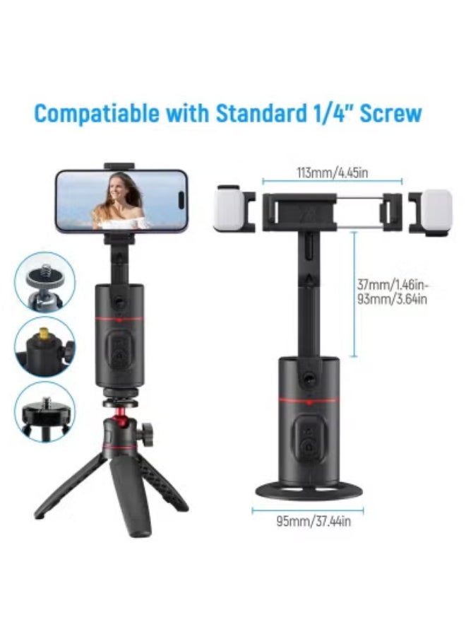 JAJEEK Auto Face Tracking Tripod with 360° Rotation & Wireless Remote – Smart Selfie Stick with Gesture Control, Object Tracking, Smart Shooting Mode – Adjustable Black Phone Stand for Vlogging, Live Streaming, Video Calls – Compatible with iOS & Android Devices  - Image 2