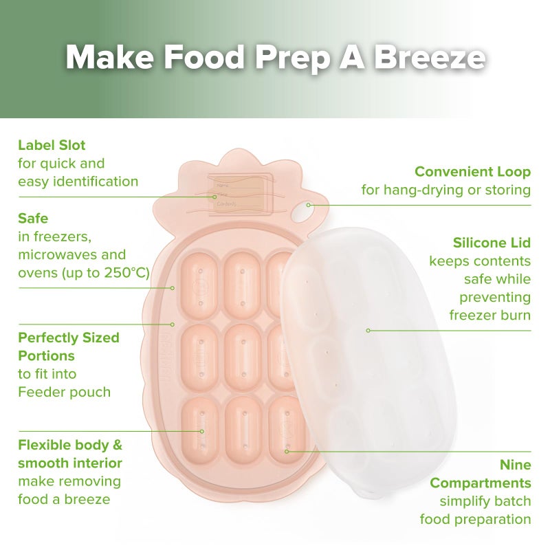 Haakaa Silicone Nibble Freezer Tray -Breastmilk Teething Popsicle Mold - Baby Fruit Food Feeder Teether Tray - Baby Food Maker - Ice Cube Tray - 4 Months+ Babies - BPA Free - Blush - Image 4