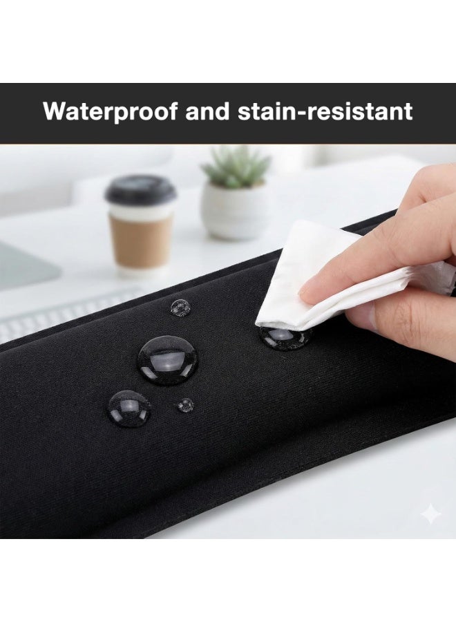 3PCS Keyboard Wrist Rest Set, Ergonomic Memory Foam Wrist Support with Keyboard Pad, Mouse Pad and Small Hand Rest, Soft Gel Cushion for Comfortable Typing, Office Home Computer – Black - Image 3