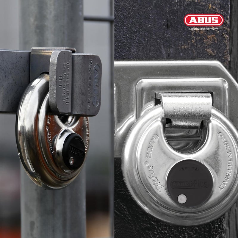 Abus 20/70 Heavy Duty Diskus Storage Padlock with 2 Keys for Storage, Outdoor, Commercial, 2.75in (70mm) Wide, Keyed Alike 323614 - Image 4