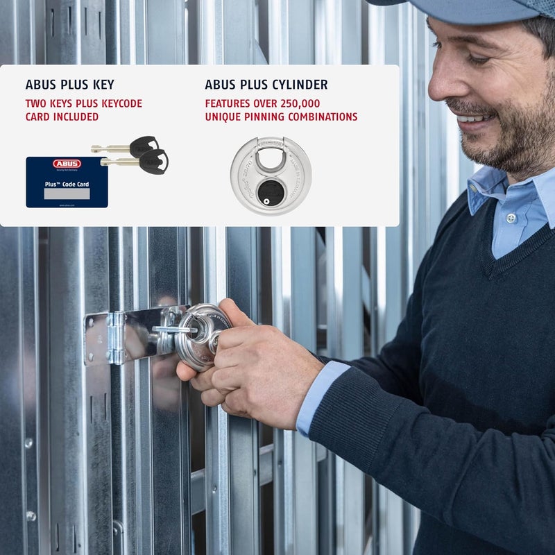 Abus 20/70 Heavy Duty Diskus Storage Padlock with 2 Keys for Storage, Outdoor, Commercial, 2.75in (70mm) Wide, Keyed Alike 323614 - Image 3