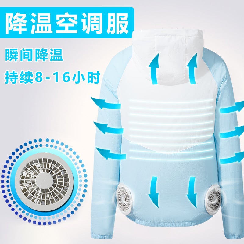 Summer Air Conditioning Clothing Strong Cooling Refrigeration Outdoor Work Men'S And Women'S Electric Welding Heatstroke Prevention Workshop Overalls - Image 3