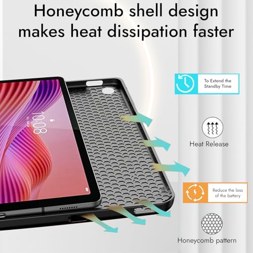 Robustrion Cover for Lenovo Tab 10.1 inch 2025 Cover Case, Deer Flip Cover Case for Lenovo Tab 10.1" Tablet Cover TB-311FU/311XU - Black - Image 5