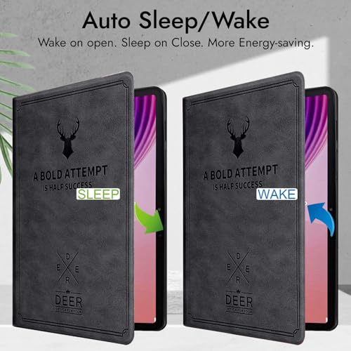 Robustrion Cover for Lenovo Tab 10.1 inch 2025 Cover Case, Deer Flip Cover Case for Lenovo Tab 10.1" Tablet Cover TB-311FU/311XU - Black - Image 3