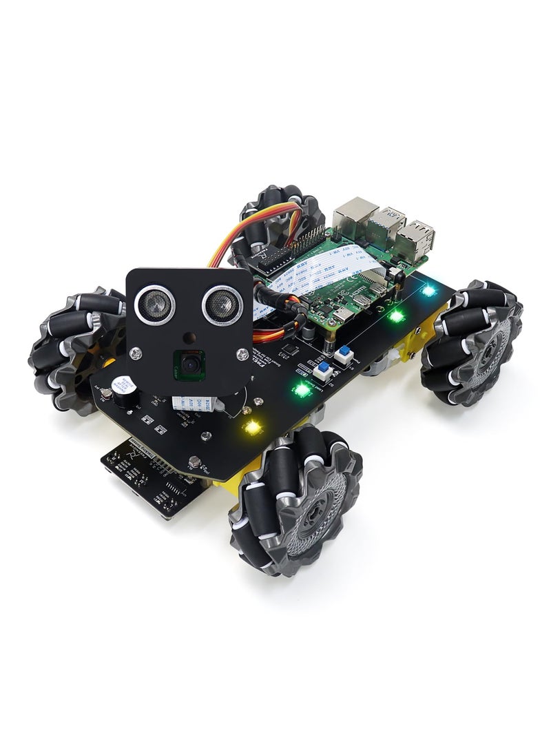 FREENOVE Freenove 4WD Smart Car Kit for Raspberry Pi 5 4 B 3 B+ B A+, Face Tracking, Line Tracking, Light Tracing, Obstacle Avoidance, App Control, Camera, Servo (Raspberry Pi NOT Included)  - Image 1