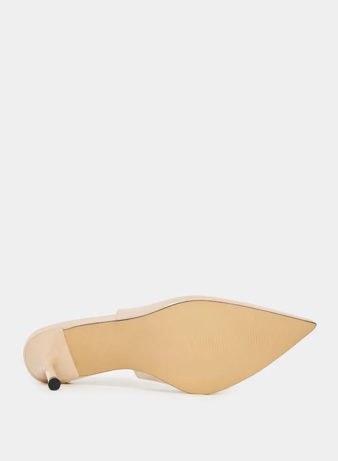 Styli Embellished Slingback Pointed Toe Pumps