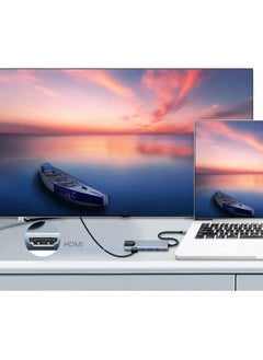 FLOWING USB C Hub, 8 in 1 Type C Hub Multiport Adapter with 4K HDMI, PD Power Delivery, USB-C, Ethernet, 2 USB, SD/TF Card Reader Compatible with Mac Book Pro XPS and More Type C Devices  - Image 5