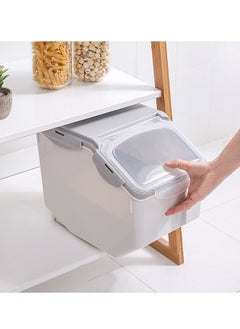 BLOOMING TIME Household Kitchen Plastic Sealed Rice Bucket Moisture Proof And Insect Proof Storage Box Transparent 10 KG Rice Box  - Image 3