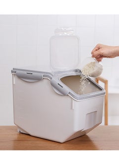 BLOOMING TIME Household Kitchen Plastic Sealed Rice Bucket Moisture Proof And Insect Proof Storage Box Transparent 10 KG Rice Box  - Image 4
