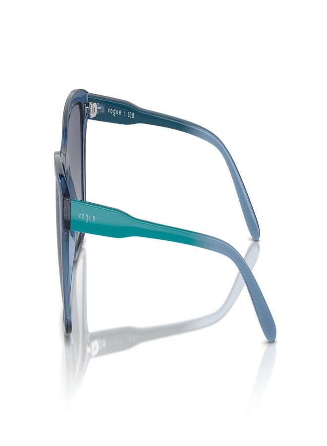 Vogue Eyewear VO5551S Sunglasses, Transparent Blue/Grey Gradient Blue, 54 mm - Image 3
