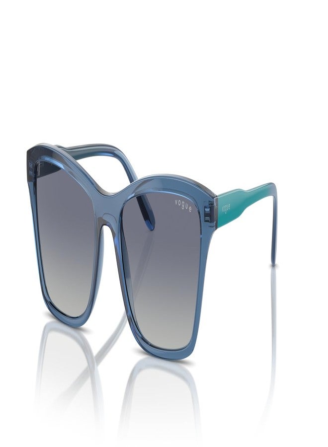 Vogue Eyewear VO5551S Sunglasses, Transparent Blue/Grey Gradient Blue, 54 mm - Image 2