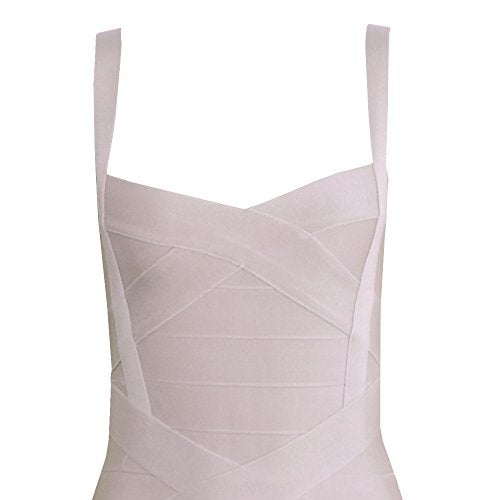 HLBandage Midi-Calf Solid Color Spaghetti Strap Rayon Bandage Dress (XL,Nude) - Image 4