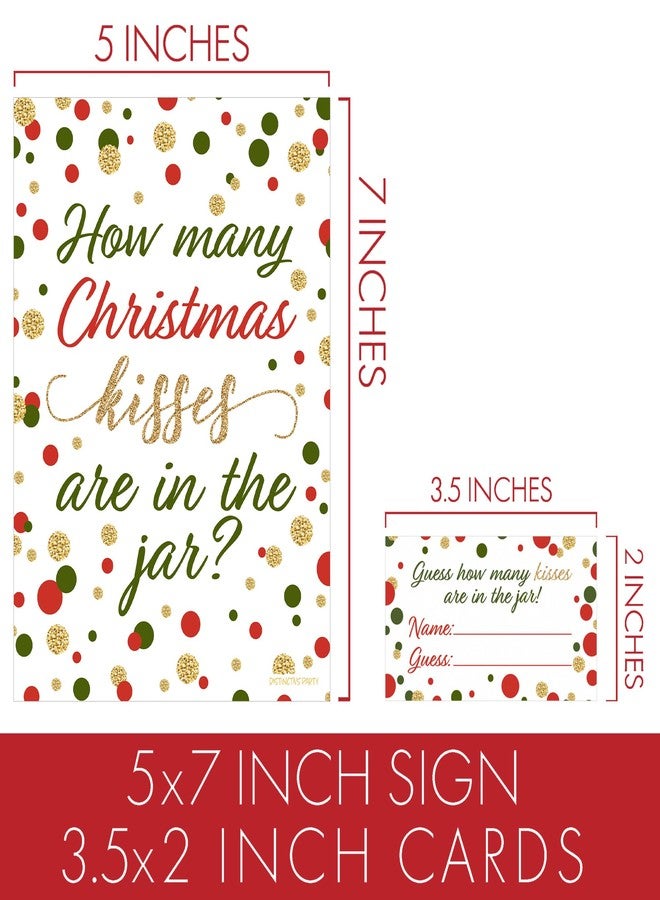 دسكتيكتفز لعبة حفلة عيد الميلاد: كم عدد القبلات؟ (لوحة واحدة مزدوجة الجوانب مع 30 بطاقة تخمين) - Image 4