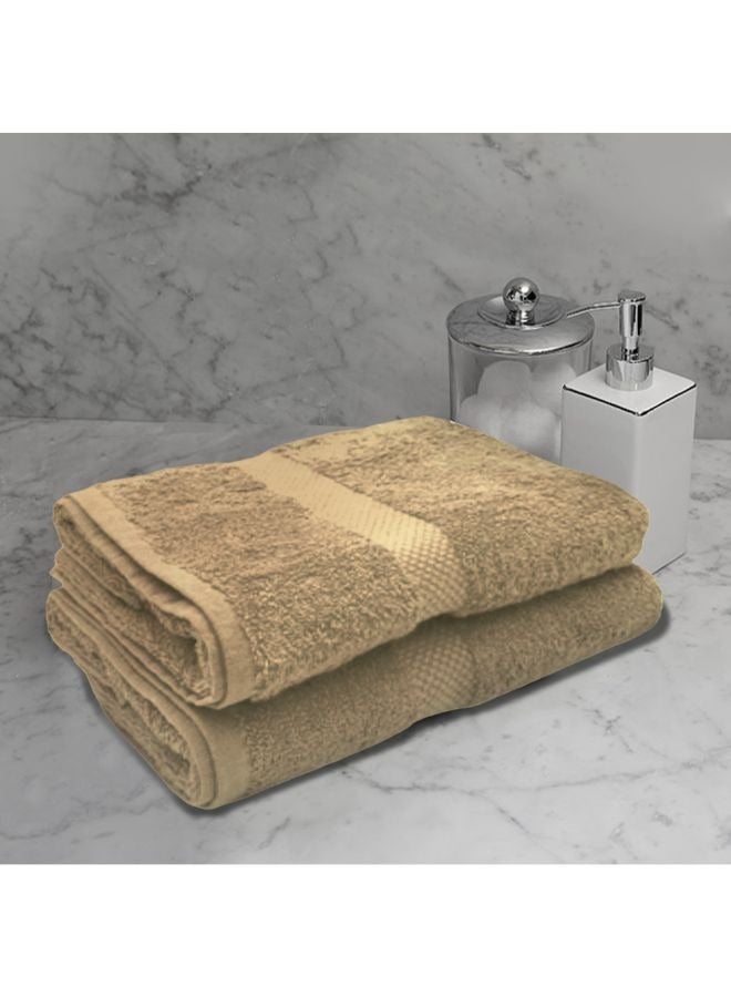 BYFT منشفة يد فاخرة جاردينيا (بيج) (50 × 100 سم - مجموعة من 1) 100% قطن، بياضات حمام عالية الامتصاص وفائقة النعومة مع دايموند دوبي - 550 جرامًا للمتر المربع - Image 1