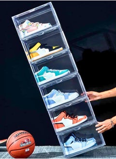 1Chase 4-Pack Stackable Shoe Storage Boxes – Clear Plastic Organizer with Side-Opening Door, Transparent  - Image 3