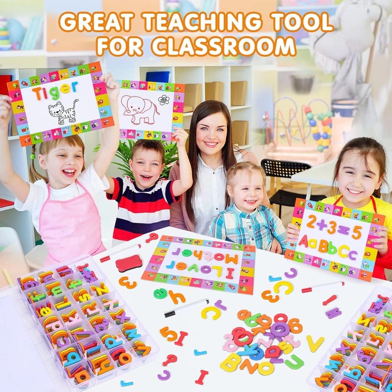 EZIGO 240Pcs Magnetic Letters Numbers for Classroom School Supplies Alphabet Magnets Fridge Foam Letters for Kids with Magnet Board Homeschool Preschool Educational Toys for Toddlers Spelling & Learning ABC - Image 4