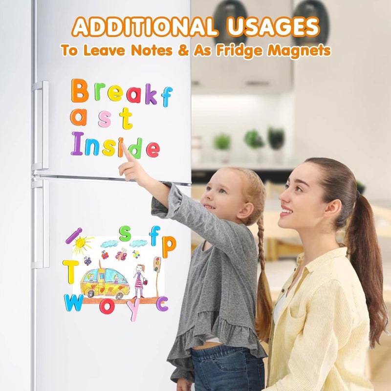EZIGO 240Pcs Magnetic Letters Numbers for Classroom School Supplies Alphabet Magnets Fridge Foam Letters for Kids with Magnet Board Homeschool Preschool Educational Toys for Toddlers Spelling & Learning ABC - Image 5