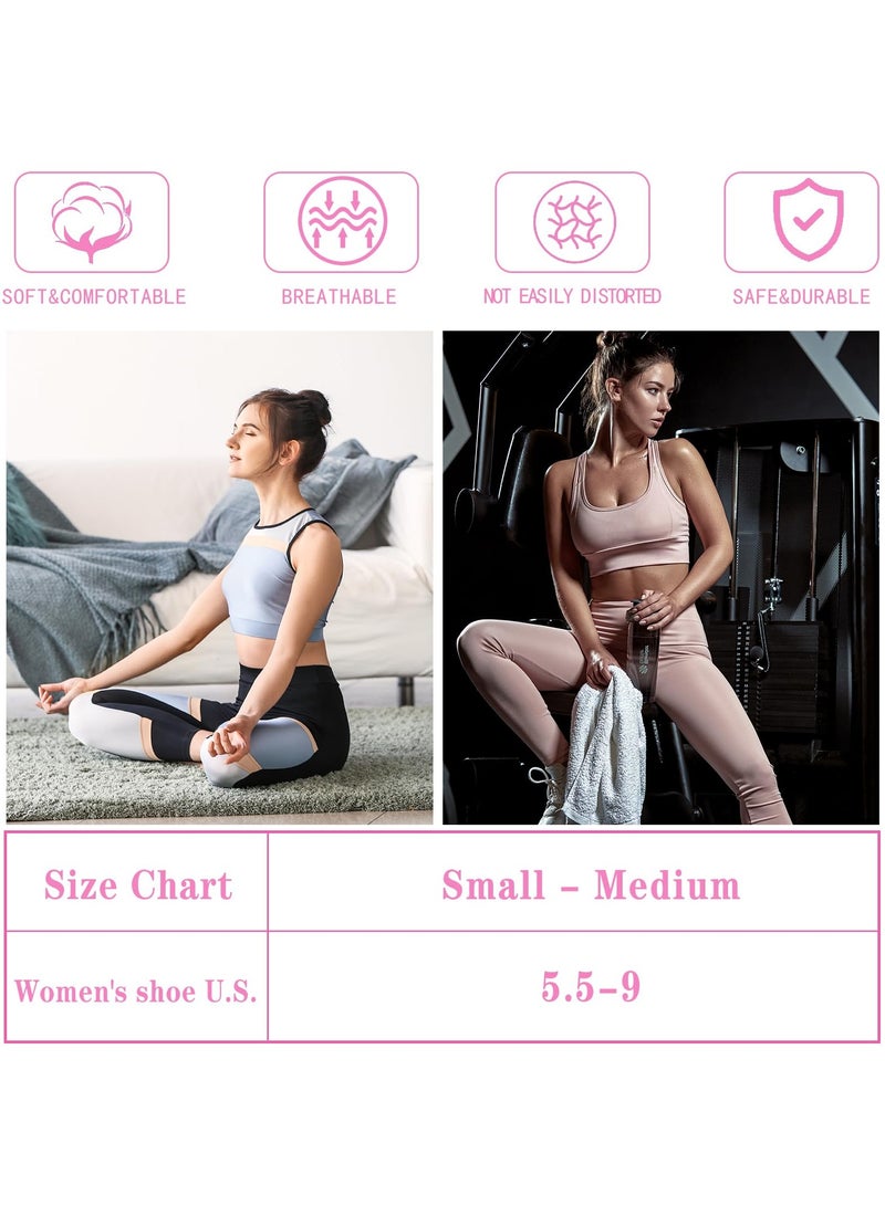 Cuken 3 PCS Non-slip Grip Pilates Socks for Women, Athletic Yoga Socks with Anti-Skid Dots for Workout (Black/Pink/Gray) - Image 2