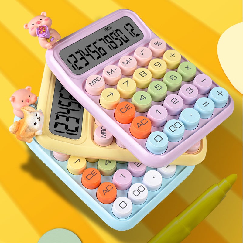 Dopamine Color Calculator 12-Bit Internet Red Cute Keyboard Calculator Candy Color Office Financial Accounting - Image 3
