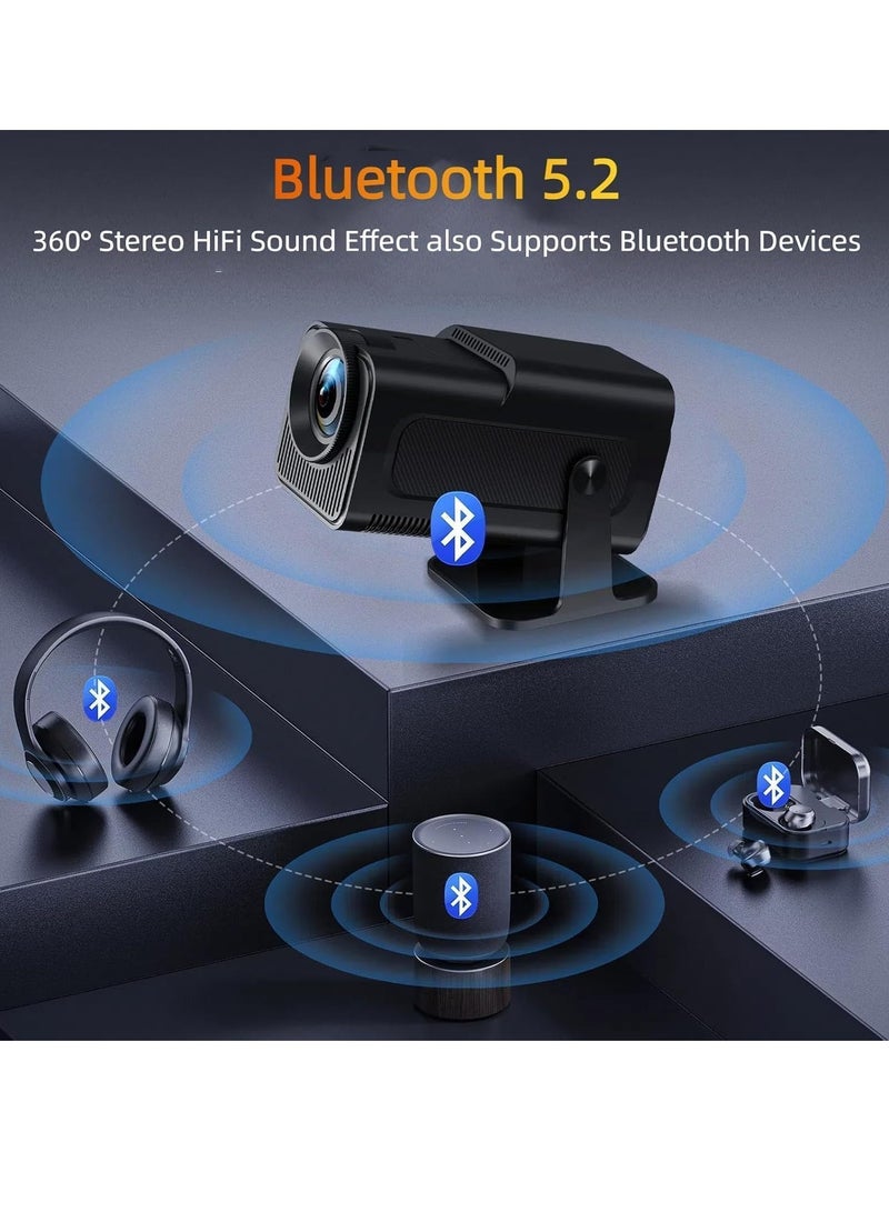 ELTRAZONE Mini 4K Native 1080P Smart Projector – Android TV 11.0, WiFi & Bluetooth, Auto Keystone, 10000 Lumens, 180-Degree Rotation, Short Throw – Ultimate Home Theater Experience, Compact & Portable for Movie Nights  - Image 5