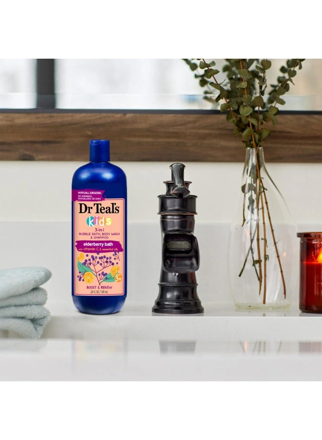 دكتور تيل غسول الجسم والشامبو 3 في 1 برائحة الفقاعات، حمام البلسان الأسود مع فيتامين سي، 591 مل - Image 3