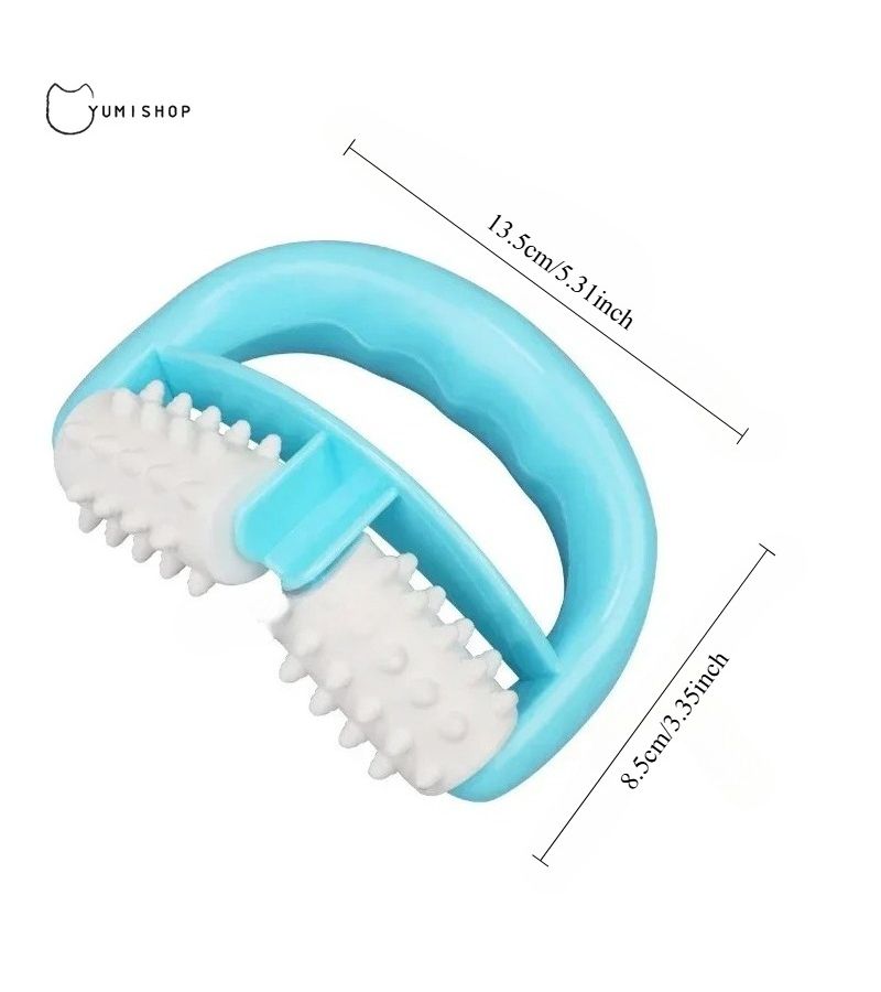 Red Dual Wheel Massage Roller for Leg Calf Thigh Muscle Relax - Image 4