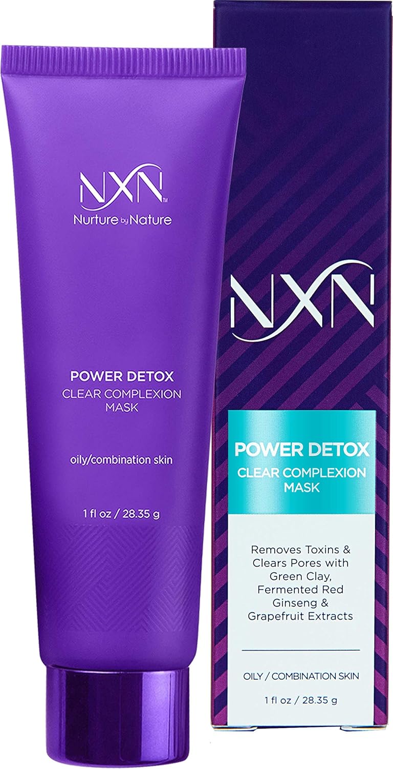 NXN Kaolin Clay Detoxifying Face Mask with Licorice Root  Grapeseed Oil for OilyCombination Skin 10 Fl Oz